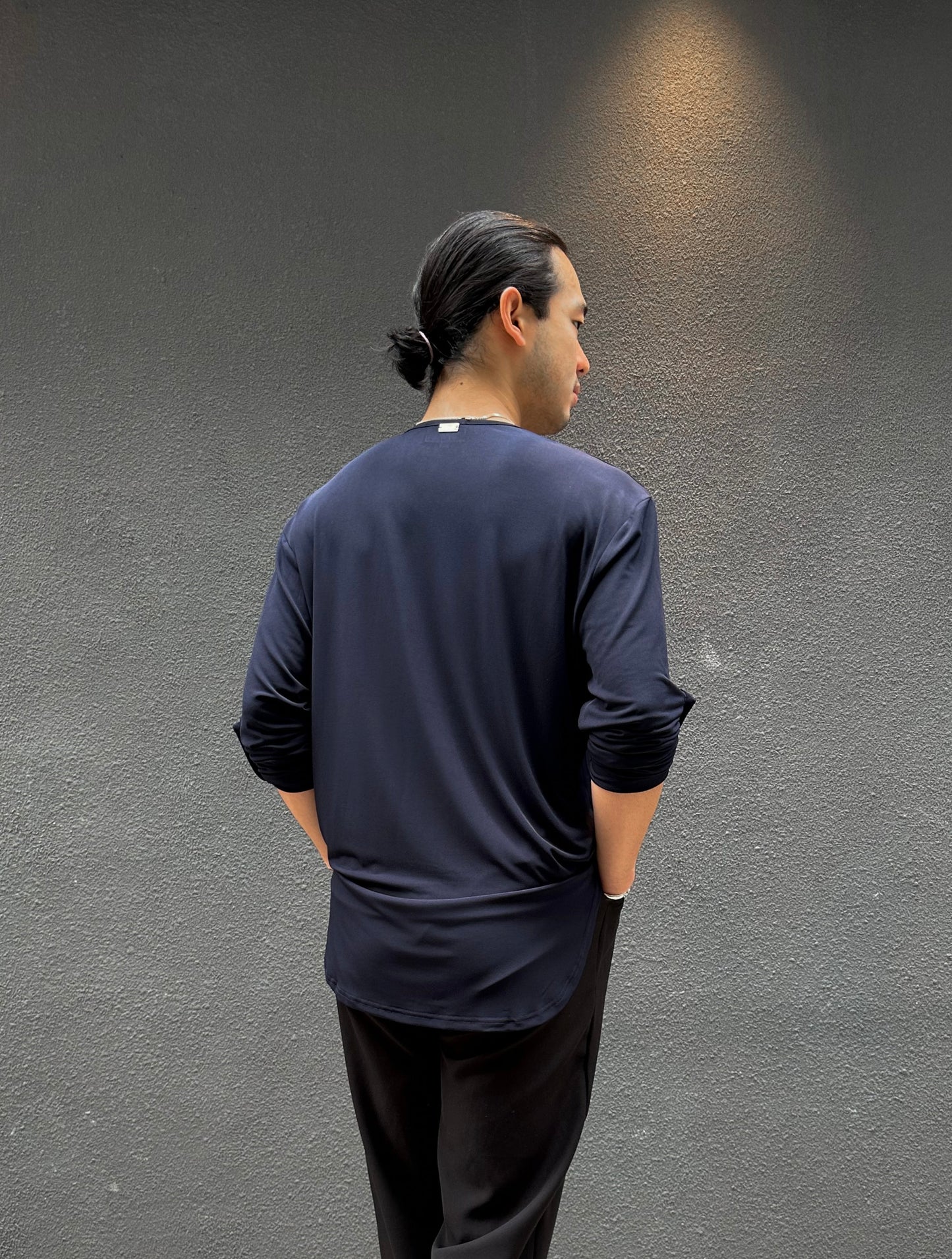 Navy Blue Loose Fit V Shirt