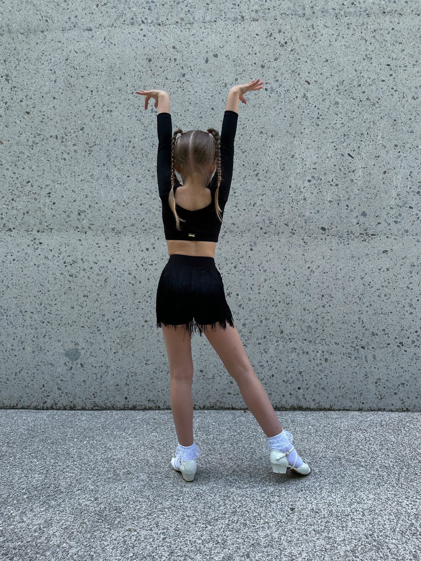 Black Fringe Shorts