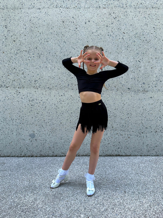 Black Fringe Shorts