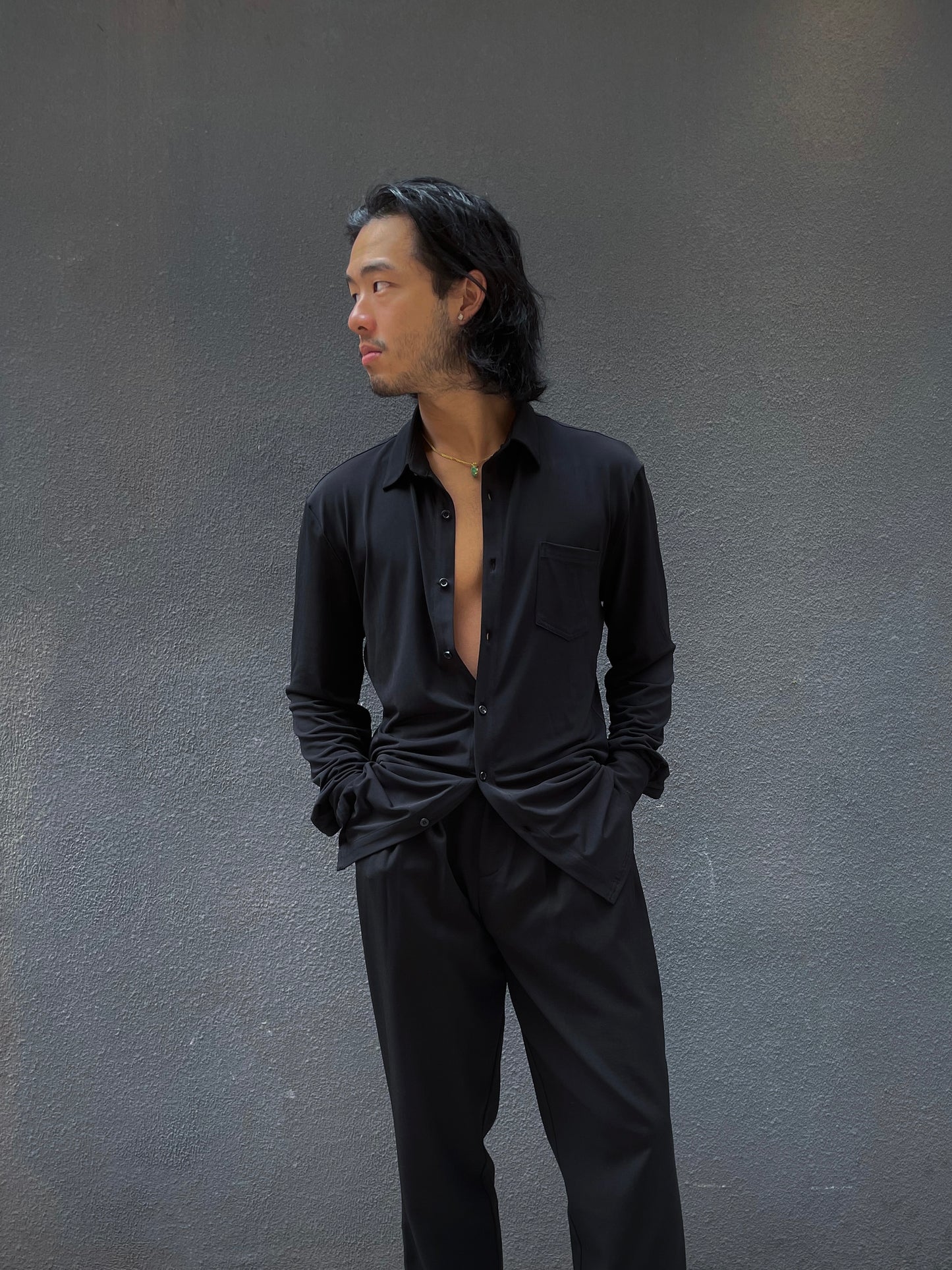 Black Collared Dress Shirt