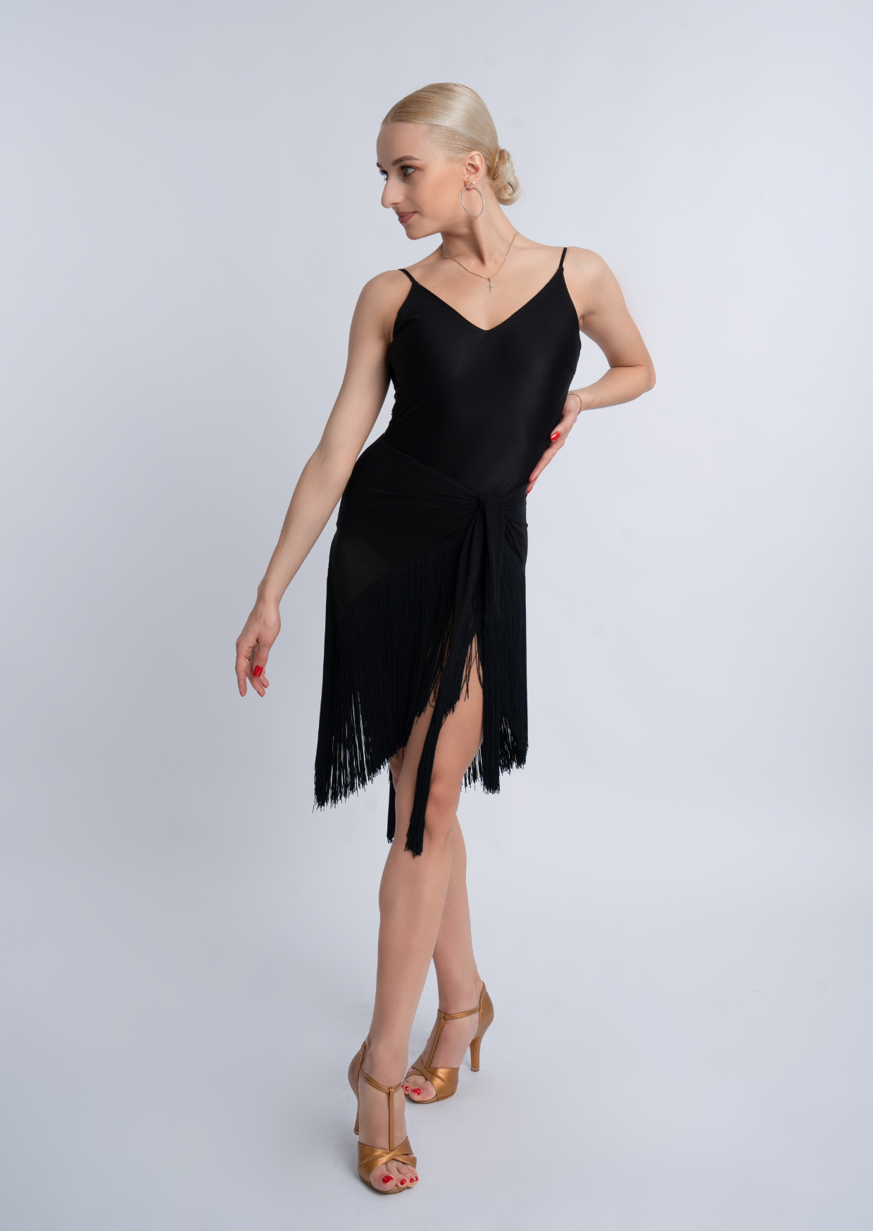 Net Wrap Fringe Skirt