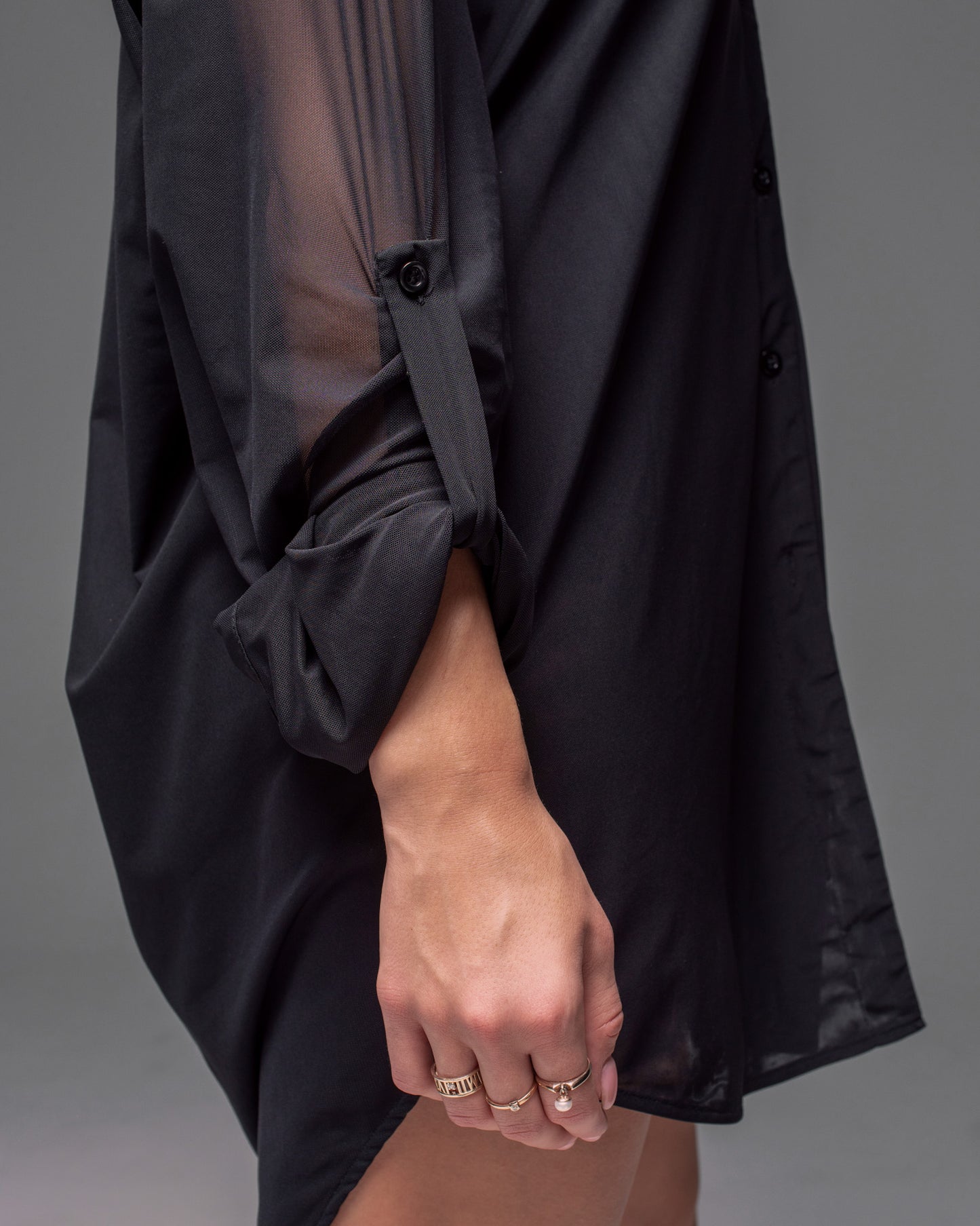 Oversized Net Dress Shirt