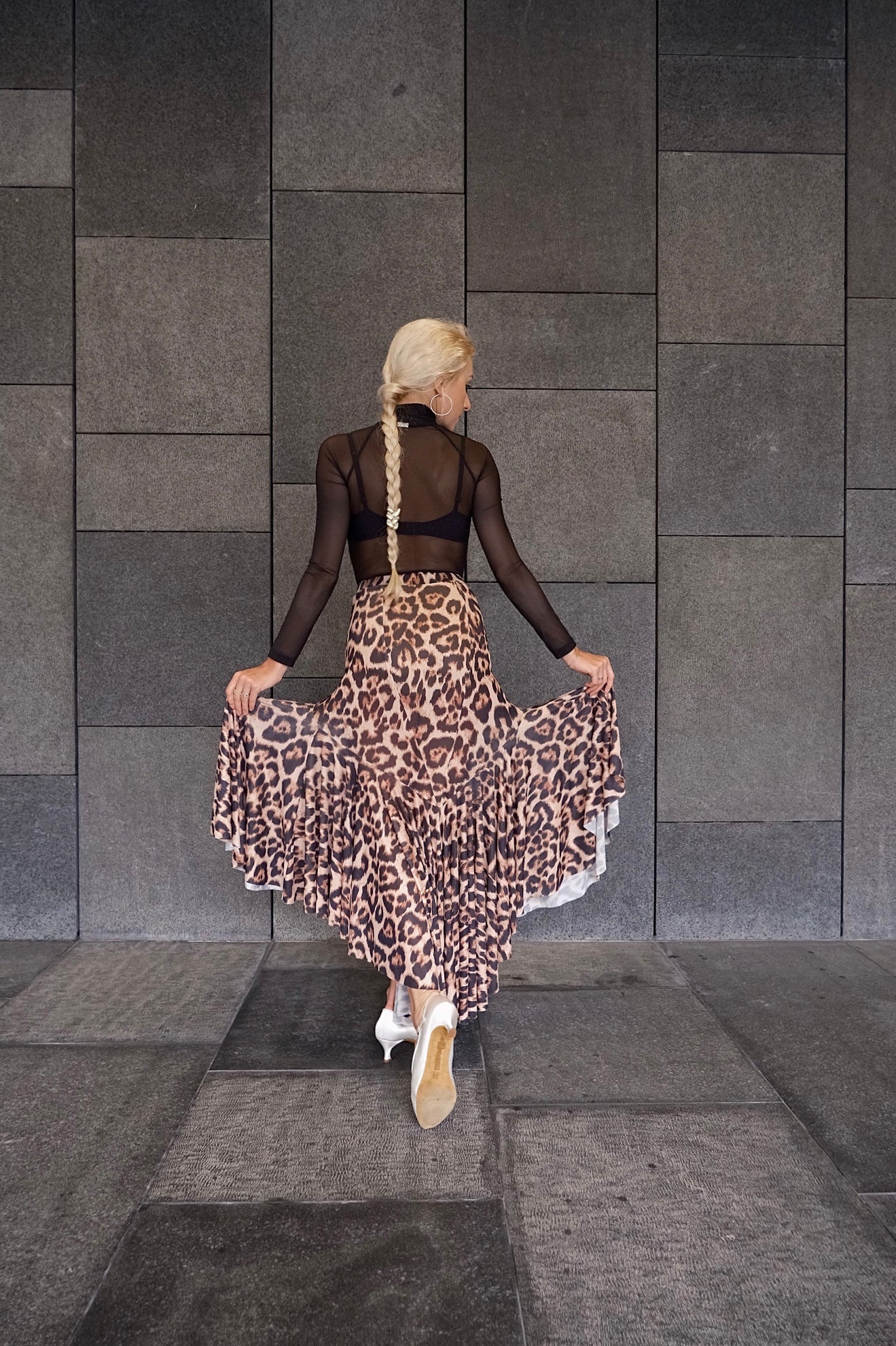 Leopard Net Smooth Skirt