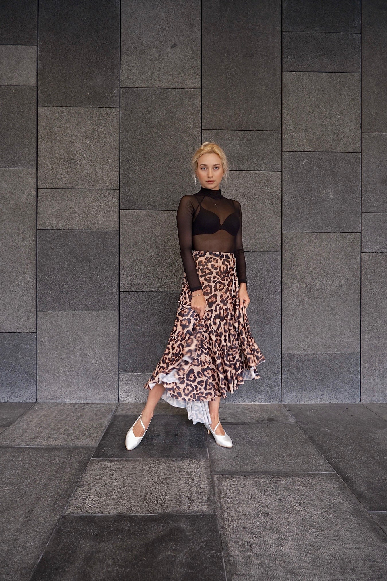 Leopard Net Smooth Skirt