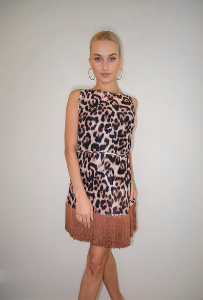 Leopard Fringe Dress