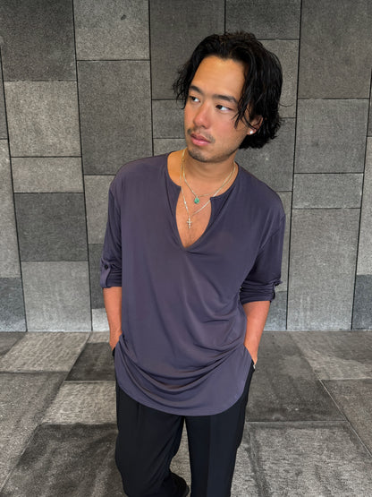 Charcoal Loose Fit V Shirt