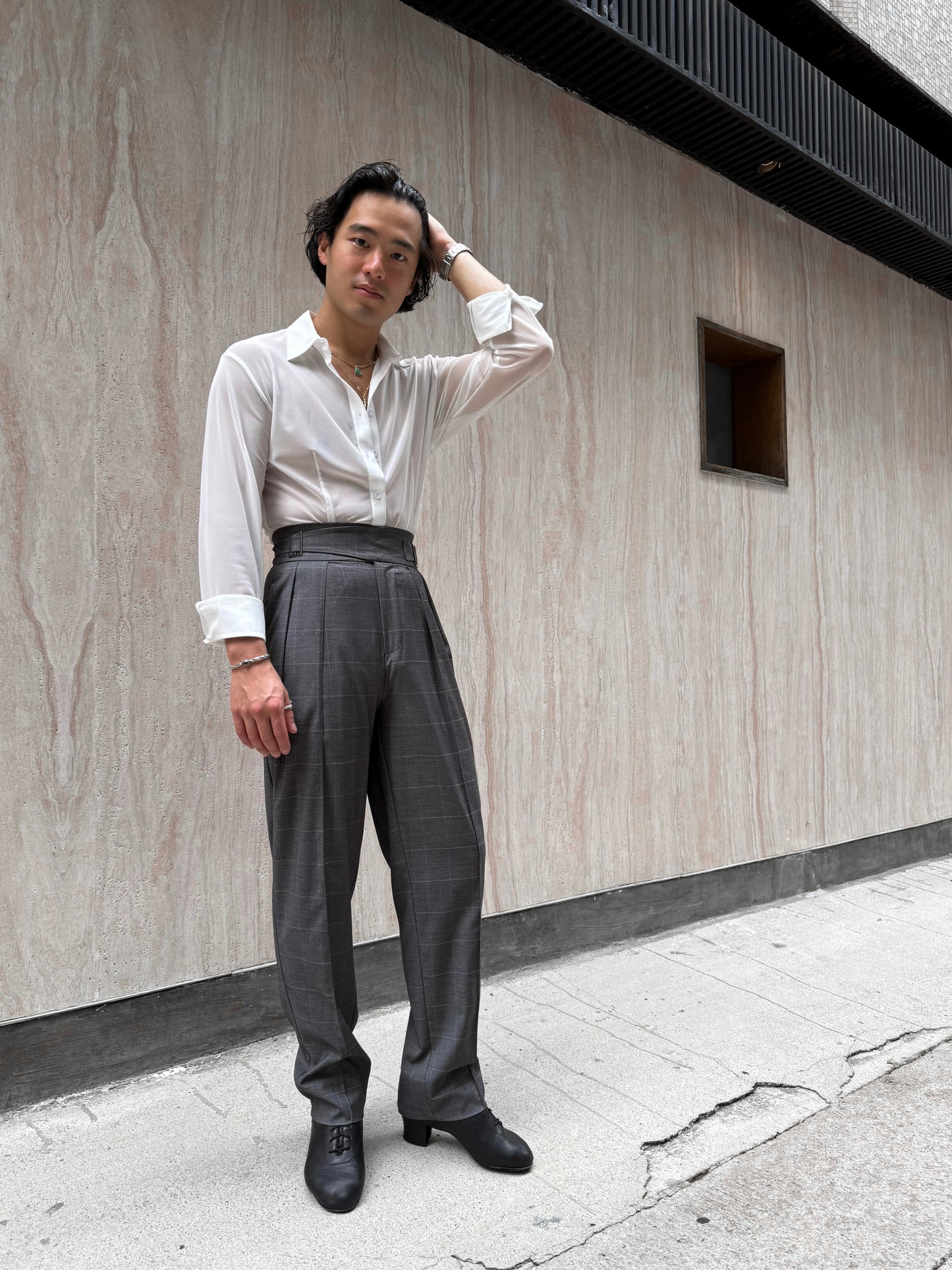 Checkered Grey Gurkha Pants