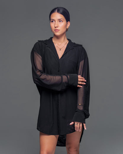 Oversized Net Dress Shirt