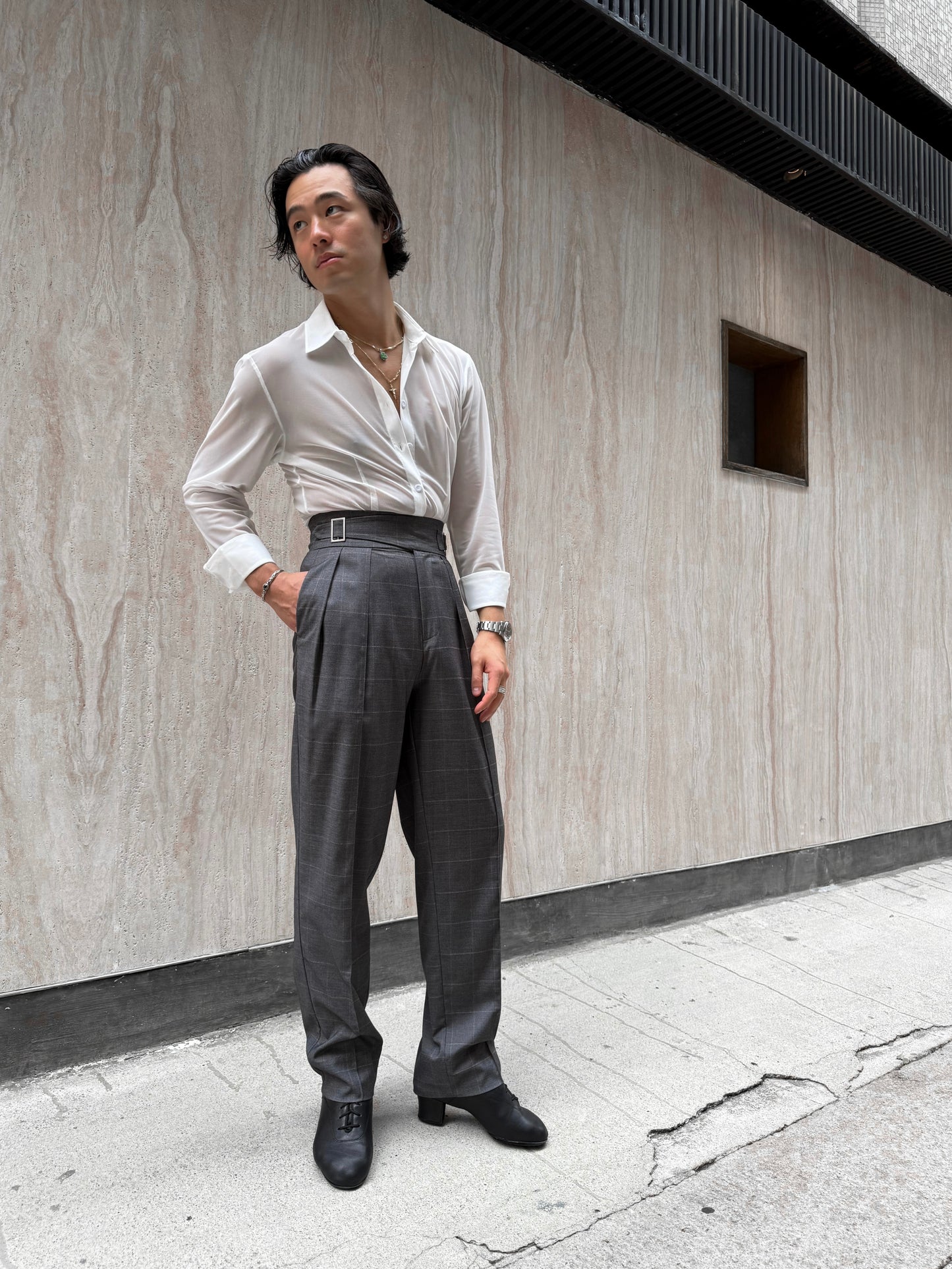 Checkered Grey Gurkha Pants