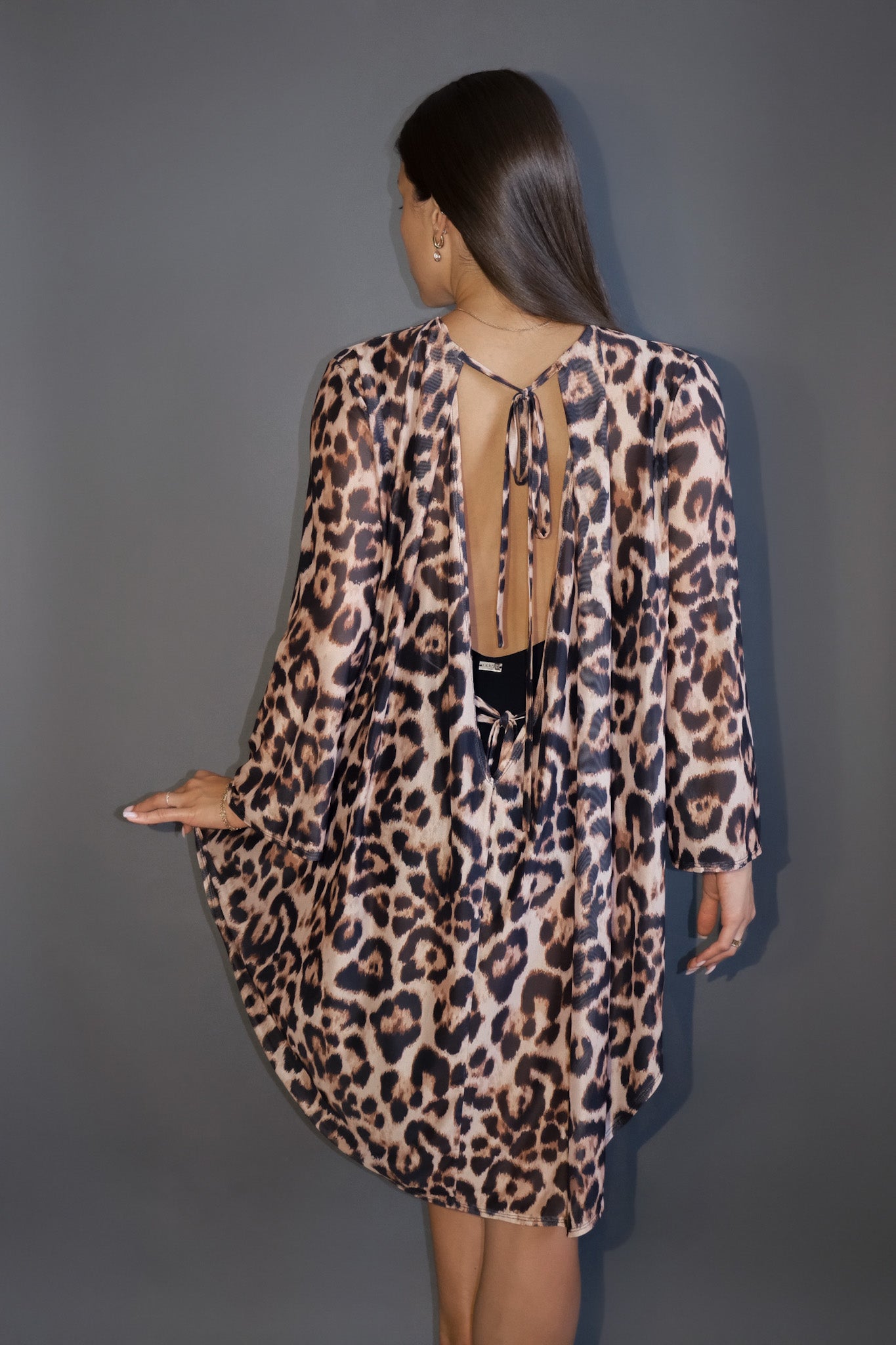 Leopard Oversized Net Shirt