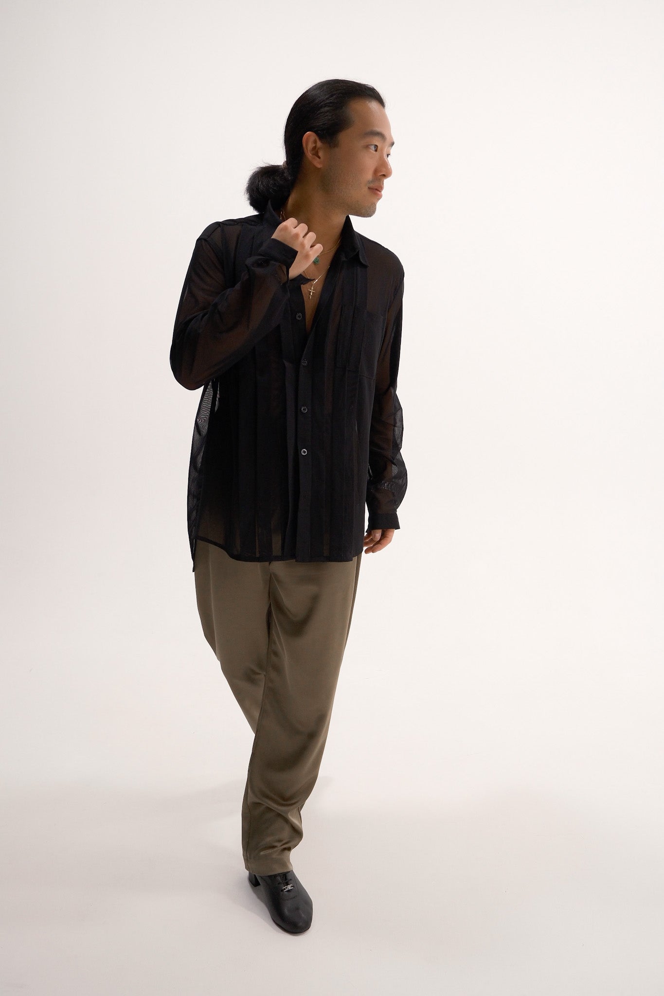 Olive Green Unisex Satin Pants