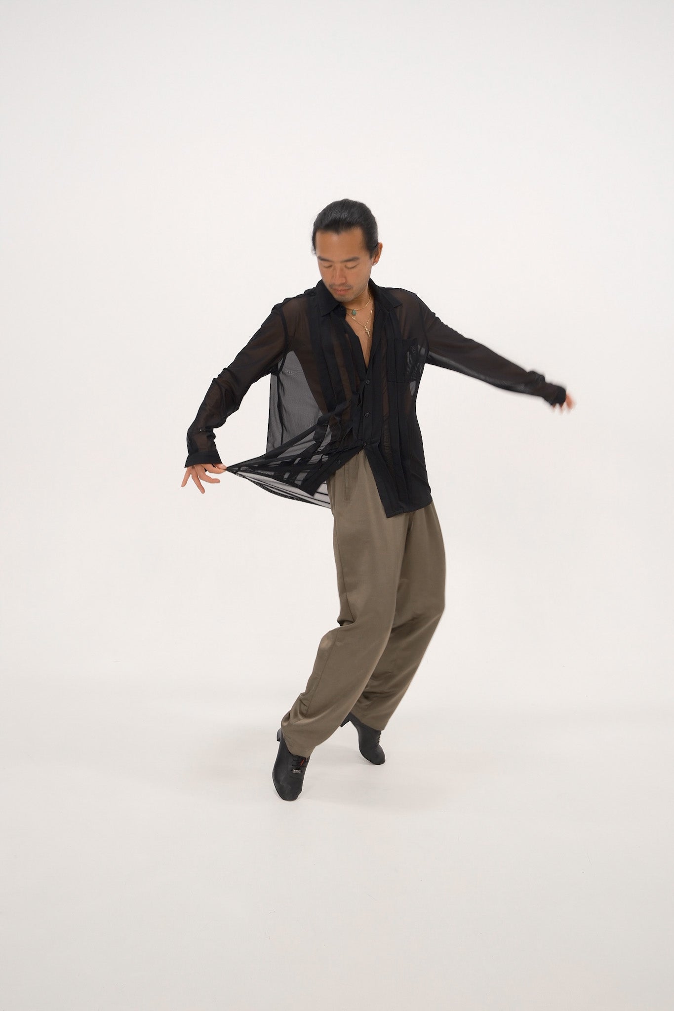 Olive Green Unisex Satin Pants