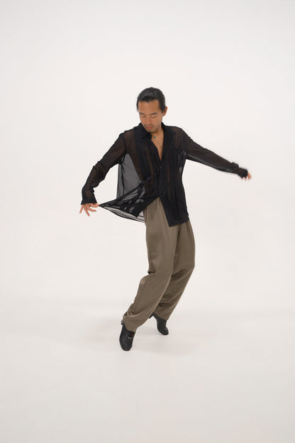 Olive Green Unisex Satin Pants