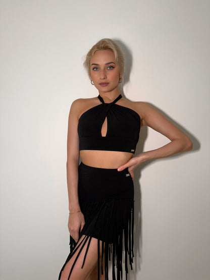 Twisted Crop Top - Black