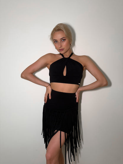 Twisted Crop Top - Black