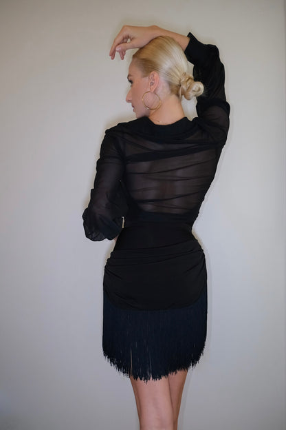 Net Crop Tie Shirt