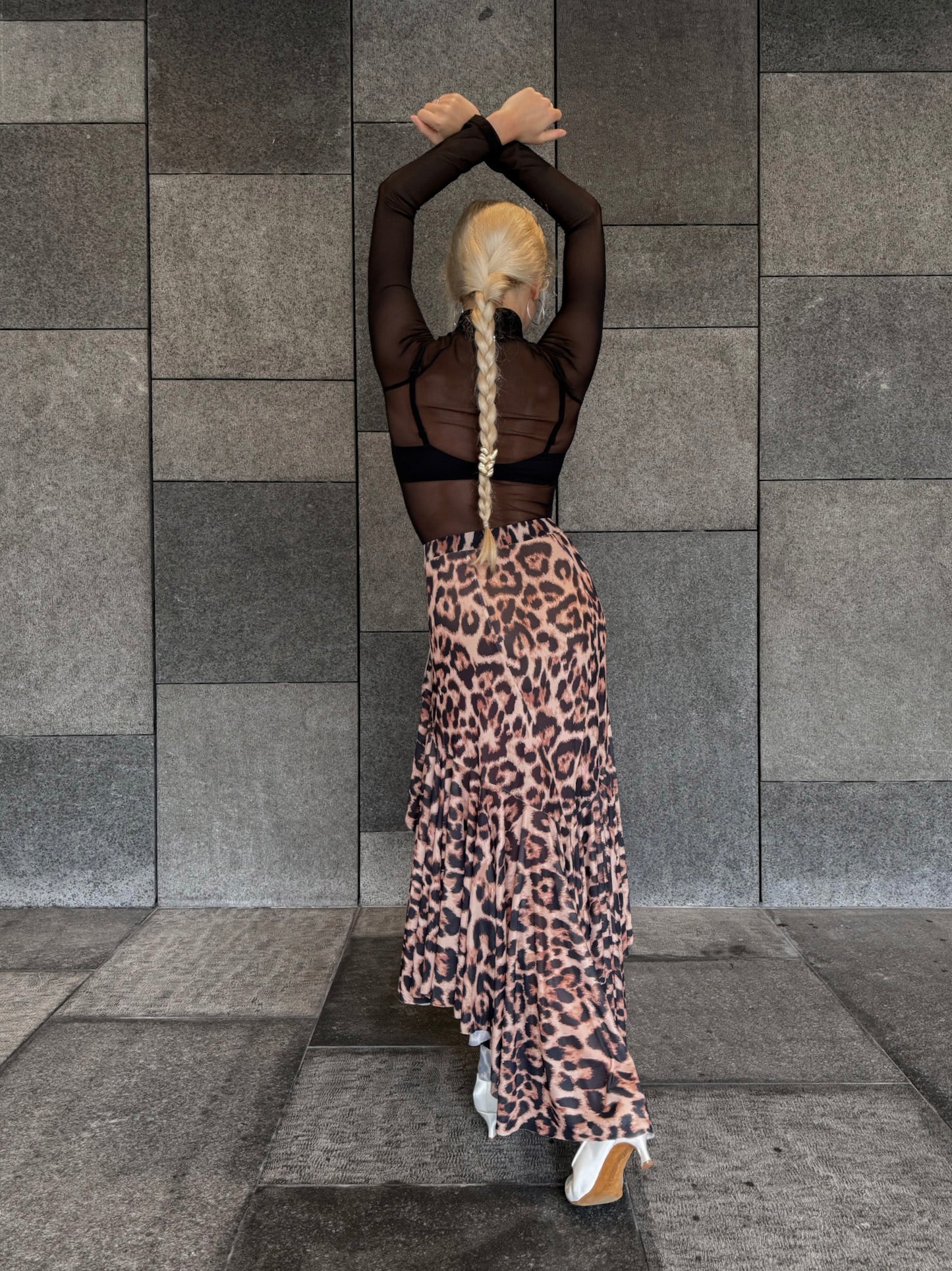 Leopard Net Smooth Skirt