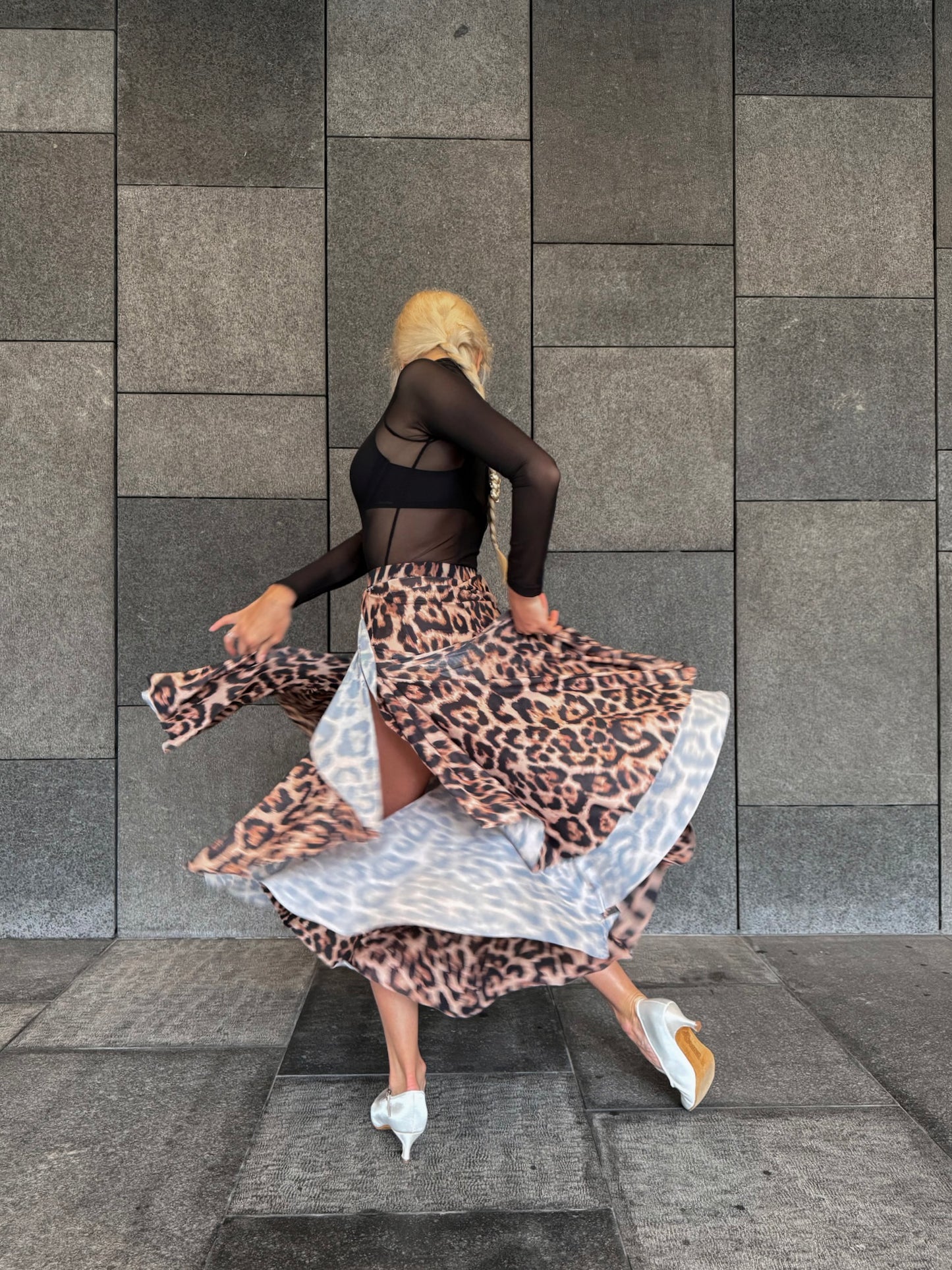 Leopard Net Smooth Skirt