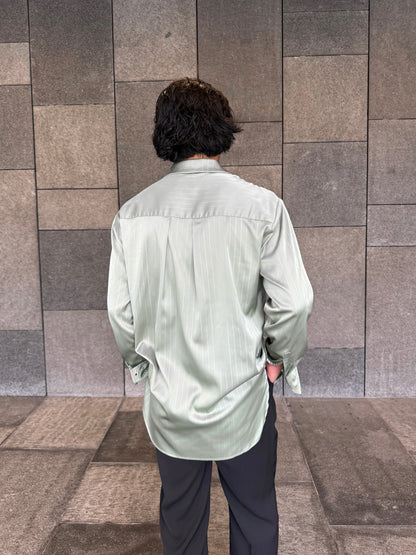 Pistachio Pinstripe Satin Shirt