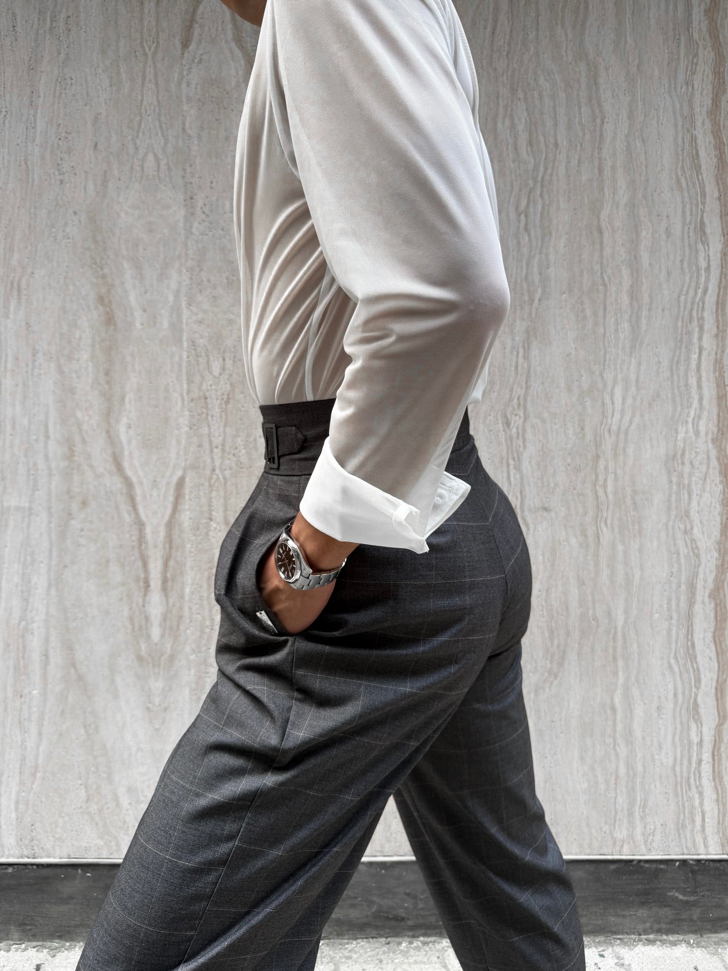 Checkered Grey Gurkha Pants