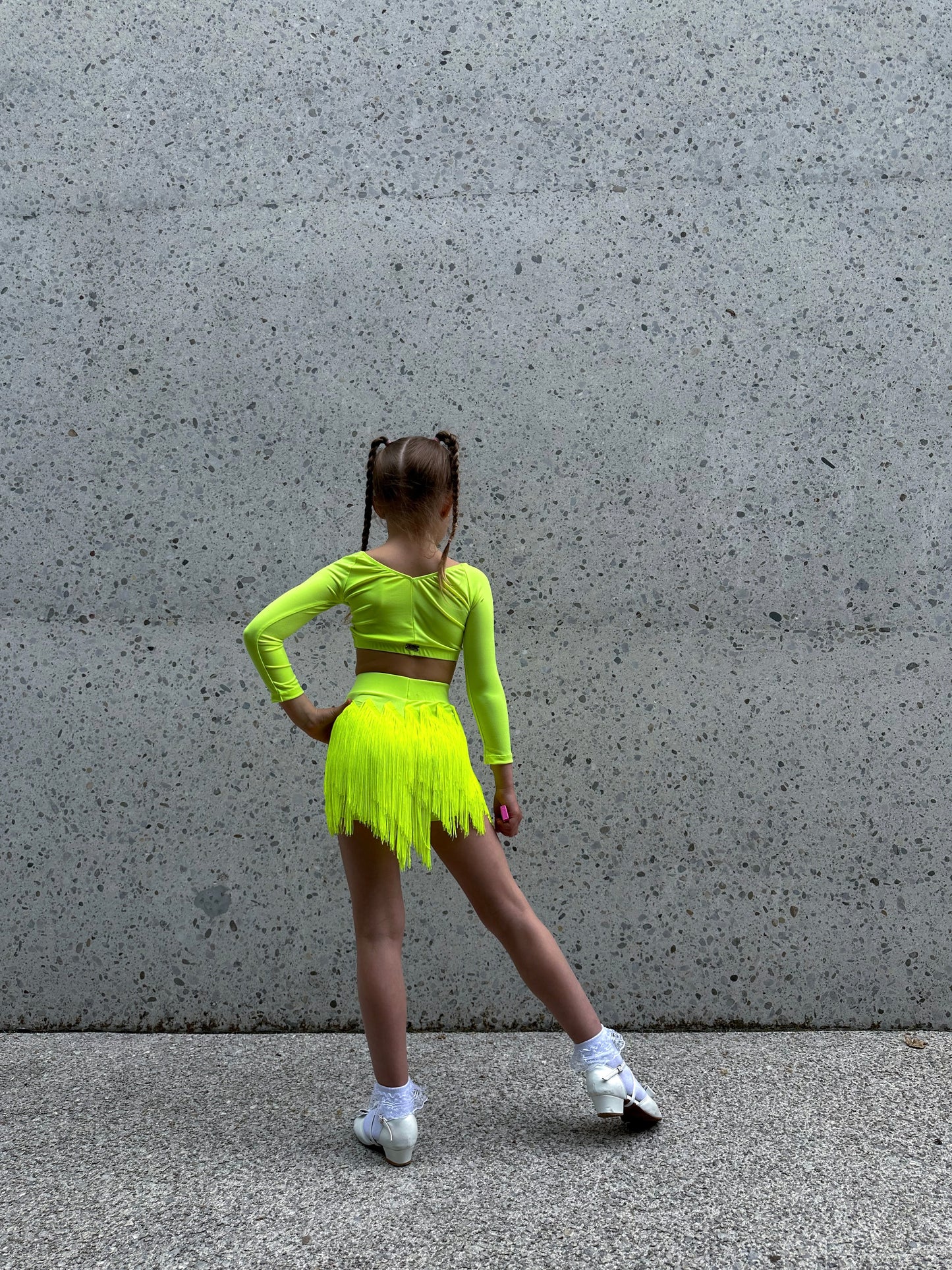 Neon Yellow Fringe Shorts