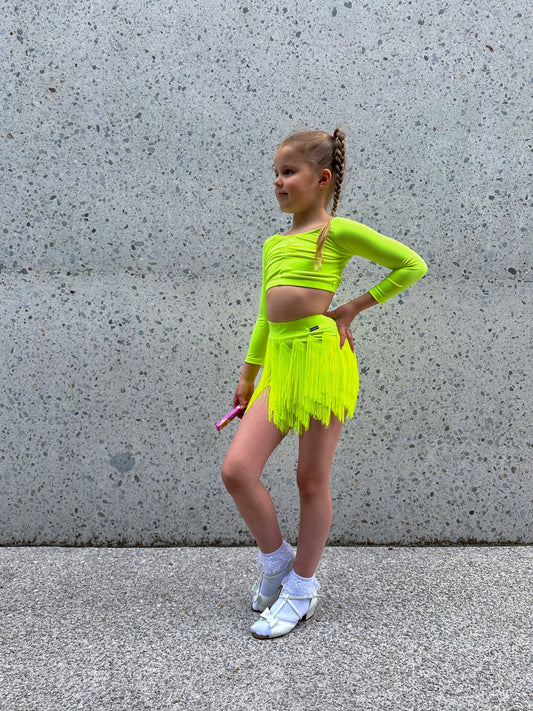 Neon Yellow Fringe Shorts